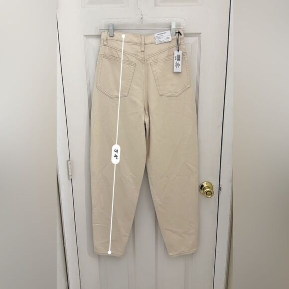 NWT WeWoreWhat Dani Boyfriend Pants Size 25 Sand Tan Khaki Straight Leg Jeans - Picture 4 of 8